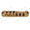 A Set of Gold Roller Saddle Bridge and Tailpiece For Electric guitar accessories parts Musical instrument Small Stopbar studs