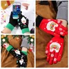 Gloves touch screen Christmas wool knit gloves game outdoor warm ladies print touch screen cartoon gloves 2 color