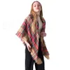 Winter Triangle Scarf Tartan Cashmere Scarf Women Plaid Blanket Scarf New Designer Acrylic Basic Shawls Women's Scarves Wraps RRA2102