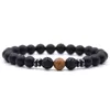 Verschiedene design schwarzes lava perlen armband männer und frauen handgefertigte bunte 8 mm natürliches stein tiger auge armband n152