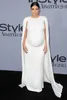 Kim Kardashian Maternity Evening Klänningar med Caped Caftan Dubai Long Prom Klänningar för gravida Kvinnor Röd Carpet Celebrity Dress 2019 Billiga