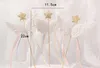 Angel Wings cake Decor Toppers Little Star Satin Tassel Cupcake Toppers Picks voor Baby Shower Verjaardag Weddding Wit Roze Blauw Zwart