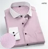 Homens elegantes Trabalho de negócios Casamento Camisas Escritório de Trabalho de Trabalho Camisas De Manga Longa Homens Camisas De Mesa Casual Stripe Camisa