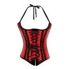 Gestreepte Halter Satijn Corset Vest Vrouwen Contrast Stripes Underbust Slimming BodyShaper Fashion Corset Top Plus Size S-6XL Taille Train Corset