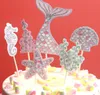 Sirène queue Cupcake Topper enfants anniversaire petite sirène fête décoration bébé douche sous la mer gâteau décor