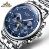 Эзоп мужские модные часы Автоматические механические часы синие наручные часы из нержавеющей стали мужские часы мужчины Relogio masculino266v