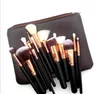 Marque de maquillage de haute qualité 15pcs / set avec sac PU Brush pour le fard à paupières à fard à paupières Blush 714 pour le fond de teint en poudre 714