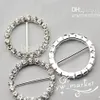 Bruiloft Sieraden 33mm Ronde Rhinestone Componenten Gesp Uitnodiging Lint Slider Bruiloft Supply