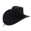 Hot New Western Cowboy Kapelusz Suede Outdoor Visor Męska Kapelusz Jazda Naśladuje Leather Dorosły Duży Kapelusz WCW293