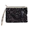 New hot sale envelope clutch bag zipper cosmetic bag fashion mermaid sequin bag ladies coin purse WCW661