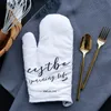 28cm Fashion Cotton Linen Oven Glove Heatproof Mitten Kitchen Cooking Microwave Oven Mitt Insulated Non-slip Glove Thickening