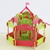 Carousel up card 3D greeting card handmade invitation card creative birthday party gift Free shipping