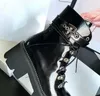Vente chaude - bottes d'hiver chaussures Martin botte de moto cool à lacets avec botte à glissière Les semelles épaisses sont imperméables et respirantes noir blanc