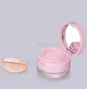 3 5 ML/G Plastic Empty Powder Case Face Powder Makeup Jar Travel Cosmetic Makeup Containers with Sifter and Flip Up Pink Lids Mirror