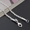 YHAMNI 100 Original 925 Silver Necklace Women Men Gift Jewelry 3mm 1618202224262830 inch Rope Chain Necklace YN895955787