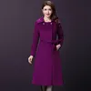 Office Lady Slim Women Long Winter Wool Blend Coat Turn-down Collar Wool Coat and Jacket Single Breasted Outerwear