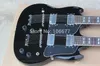 Hot Sale High Quality 6 + 12 Strings Double Neck Custom Shop SG Black Electric Guitar