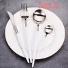 304 Stainless Steel Cutlery Portuguese Steak Knife Fork Spoon Chopsticks Four-Piece Solid Color Household Knife Fork Set 57