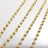 Dużo luzem 10meter ze stali nierdzewnej 3mm złote okrągłe koraliki kulkowe zroszony łańcuszkowy biżuteria znalezienie łańcucha znakowania DIY z złączem 10pc