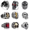 Gothic Punk Mens Rvs Ring Vintage Hip Hop Schedel Ringen Voor Mannen Steampunk Sieraden Accessoires