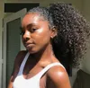160G AFRO Kinky Curly Ponytail Hair Extenionsクリップアフリカ系アメリカ人の本物のブラジルの髪Ponytail Afro Kinky Curly Color Human