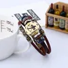 12 sterrenbeeld lederen armbanden voor vrouwen mannen vintage bruin weven punk zodiac teken kraal handgemaakte charme armband sieraden accessoires