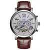 Onola marca de alta qualidade mecânica relógio homens moda casual elegante relógio de pulso de couro relógio mecânico automático para homens