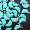 Ensemble de 50 pièces à la mode, assortiment de pierres naturelles mélangées, pierres turquoise, breloques en forme de lune, pendentifs pour la fabrication de bijoux 7508280