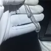 Trendig lång tennishänge med halsband 925 sterling silver 5a zircon cz engagemang bröllop hängen för kvinnor brudgåva