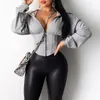 2020 Kvinnor Vår Höst Långärmad Zip Hoodies Casual Solid Sweatshirt Sexig Slim Corset Sport Workout Gym Jacka