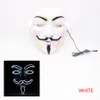 Led Mask Halloween Decoratieve hacker maskers Cosplay kostuum Vendetta Guy Fawkes Light Up For Party Festival Favors 8 Colors PHJK1909