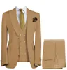 Disegni di pantaloni più recenti Beige Tuxedos Classic Men Wedding Groom Slimt Fit Wedding Modern Blazer Blazer 3 pezzi Formale Sui3013498