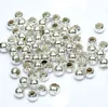 Perles rondes en alliage plaqué argent, 500 pièces/lot, perles d'espacement pour la fabrication de bijoux, accessoires de bricolage 3 4 5 6 8mm