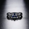 A lenda de Zelda Crystal 925 Sterling Silver Zora Zora's Sapphire Ocarina do anel de noivado de tempo