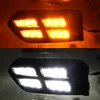 LED DRL For Honda City 2017 2018 2019 Daytime Running Light daylight fog lamp cover with Yellow Turn Function