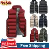 Homens puffer baiacu colete com homens de colarinho stand-up homens acolchoados colete levemente para baixo para roupas de inverno zip-up