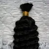 10-30 inch Menselijk haar Haak Bulk Braziliaans Haar Weave Bundels 100% Braziliaanse Diepe Krullend 100g Menselijk Vlechten Haar Bulk Bundel Geen inslag