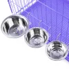 Pet Dog Cat Bowl rostfritt stål hängande bur mat vatten skålar kennel coop cup matning skål för valp fågel kanin kattunge228u