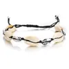 Shell armband handgemaakte geweven shell wax touw mannen en vrouwen strand anklet armband 8,5-11 inch instelbaar