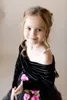 뷰티 블랙 소녀 미인 대회 드레스 긴 소매 벗어 빨간 3D 플라워 걸스 플라워 드레스 Organza 플로어 길이 생일 파티 가운