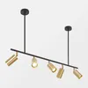 Ouro abajur Pendant luzes LED projector de suspensão Lâmpada Nordic design moderno para sala de jantar suspensão de metal luminária E27