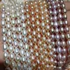 5-6mmの自然な新鮮な水真珠のDIYのネックレス36cmビーズの真珠の半仕上げのネックレス作りアクセサリー高品質のジュエリー
