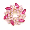 Brand Vackra färgade Crystal Rhinestones Garland Flower Brosch Pins för Lady i olika färger Gratis fartyg