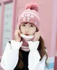 Women's Autumn Winter Hat Scarf Knitted Embroidery Letter Hat Caps Wool Warm Scarf Thick Windproof Hat And Scarf Set For Women