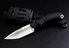 Outdoor Survival Straight Knife D2 Satin /Stone Wash Tanto Blade Black G10 Full Tang Handle With Kydex