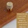 Luxury 24k Real Gold Czech Crystal Brass Round Cabinet Door Knobs and Handtags Furnitures Copboard Garderob Drawer Handtag8366075