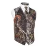 Camo Gilet da sposa Gunter Groom Game Gilet Tronco di albero Le foglie Primavera Camouflage Slim Fit Gilet da uomo Abbigliamento da uomo 2 pezzi (Vest + Tie) su misura