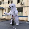 Costume gonfiabile ambulante dell'orso polare di illuminazione di camminata di prestazione della fase di concerto 3.5m Burattino dell'orso bianco di stampa LED su ordinazione per lo spettacolo di parata