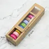 30pcs Macaron Packing Paper Box White Brown Kraft Carboard Box With Transparent Window DIY Cookie Macaron Gift XD228522893294