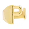 Nuovo personalizzato placcato oro 18 carati A-Z iniziale lettera personalizzata anelli di barretta fascia diamante aperto polsino anello gioielli regali per le donne ragazzi all'ingrosso